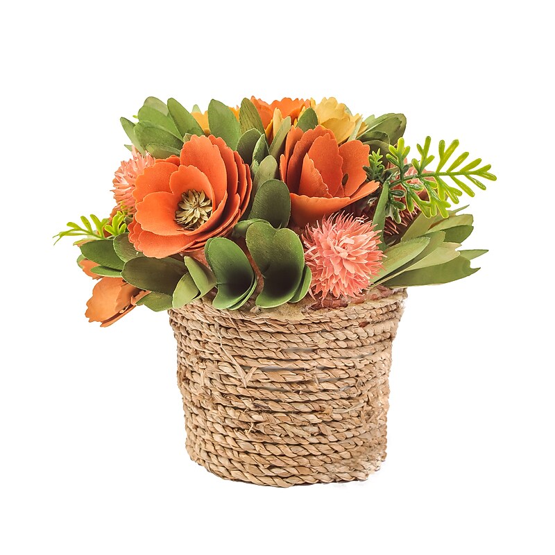 National Tree Company 8" Spring Rope Basket Floral Bundle (EG79-19B0153-1) image 1