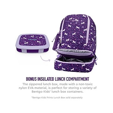bentgo Kids Prints Unicorn Backpack with Lunch Box, Multicolor (BGBKPAK-UNI)