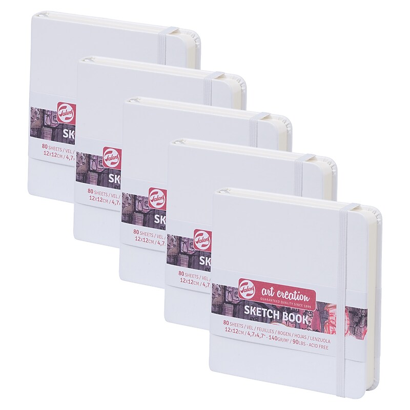 Talens Art Creation 4.7" x 4.7" Sketch Book, 80 Sheets/Book, 5/Bundle (TLN9314104M-5) image 1