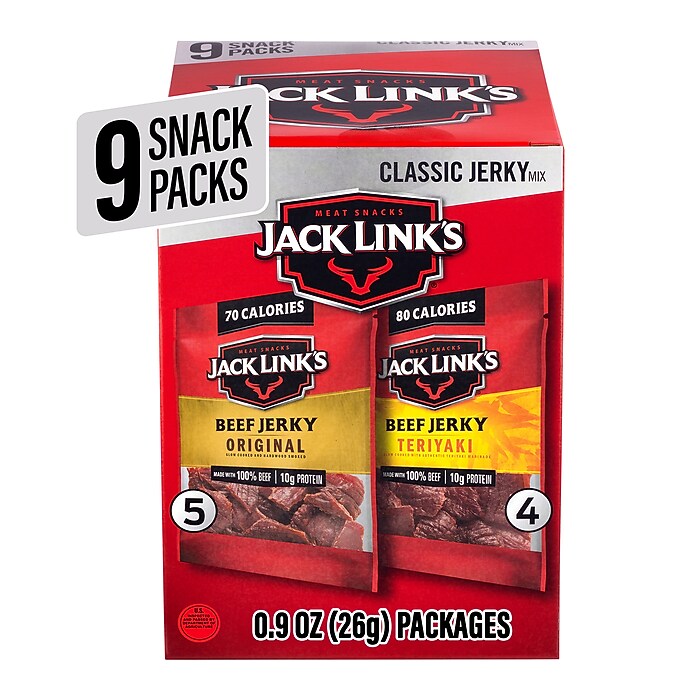 Jack Link's Variety Pack Beef Jerky, 0.9 oz., 9/Pack (220-02688