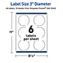 Avery Laser/Inkjet Circle Multipurpose Labels, 3" Dia., White, 60/Pack (S00-DHH)~#|#~3019B64C-86A0-4BF5-984D7132BF591807_sc7