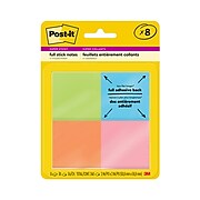 Post-it® Super Sticky Full Stick Notes, 1 7/8" x 1 7/8", Energy Boost Collection, 30 Sheets/Pad, 8 Pads/Pack (F220-8SSAU)