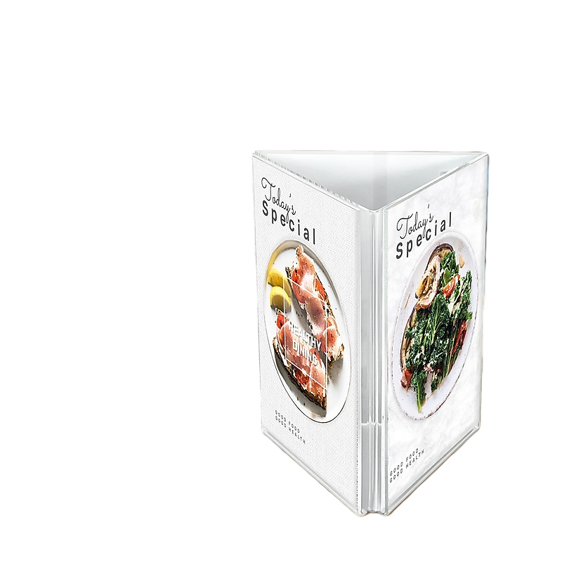 Deflect-O Sign Holder, 4" x 6", Vertical, Table Top, Clear Acrylic (PX04846) image 1
