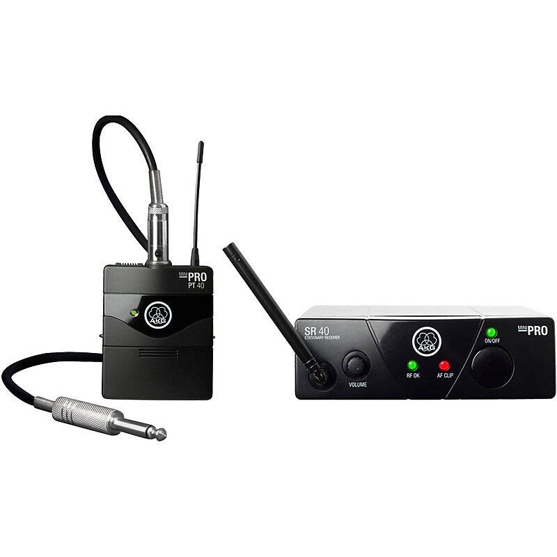 AKG WMS40 Mini Wireless Single Instrumental Set Microphone System, Black (3348H00140) image 1