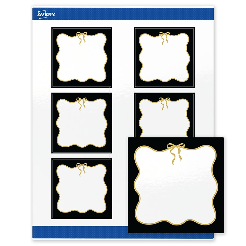 Avery Square Laser/Inkjet Multipurpose Labels, 3" x 3", White, 60/Pack (19479370851) image 1