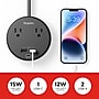 Staples TECH 2-Outlet 3-USB Port Surge Protector, 5', 500 Joules, Black (ST62772)~#|#~3028B608-1F9A-4475-98D38B319EE597B5_sc7