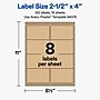 Avery Rectangle Laser/Inkjet Multipurpose Labels, Kraft Brown, 8 Labels/Sheet, 15 Sheets/Pack (19479311163)~#|#~302C3055-3C46-40D9-A9B457B0AE8FB3CD_sc7