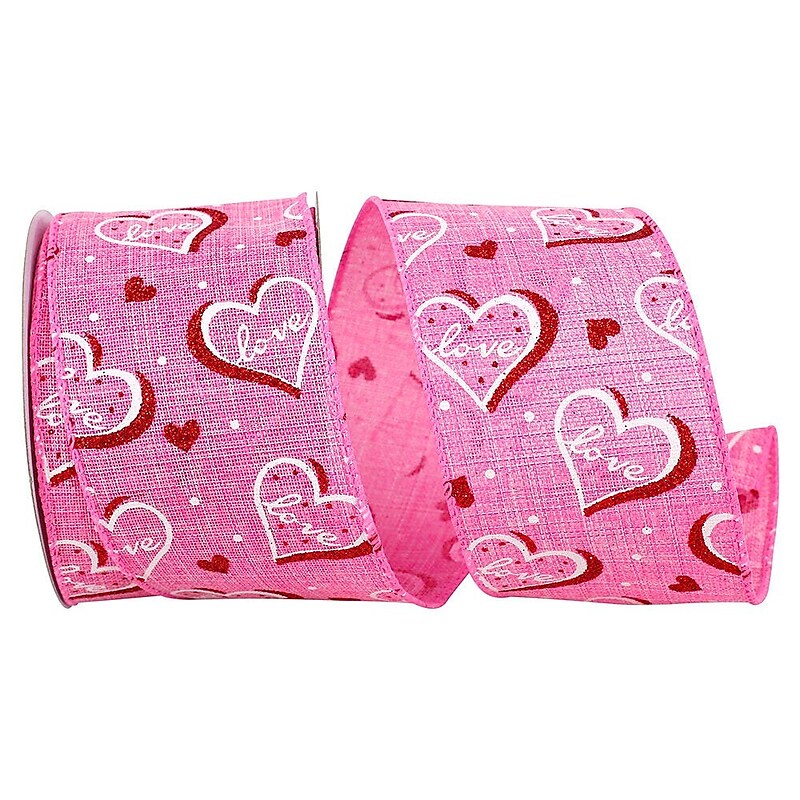 JAM PAPER Love Hearts Ribbon Pink/Red (52640340666) image 1