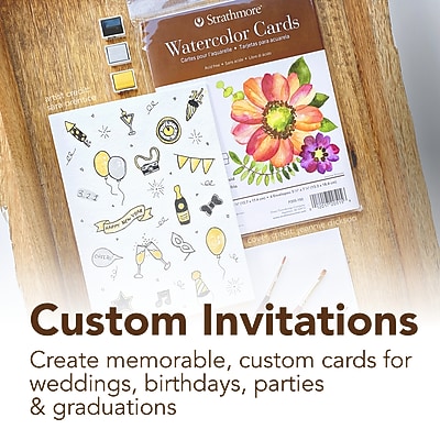 Cartes Et Enveloppes Strathmore Série 400 - Lot De 6 - Format 8,9 X 10,1 Cm - Papier Aquarelle - Pour Invitations Créatives