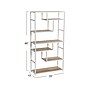 Household Essentials Jamestown 65" 6-Shelf Bookcase, Coastal Oak/White Laminate/Steel (8220-1)~#|#~303359D5-38D8-4159-B6BEEF21488578AC_sc7