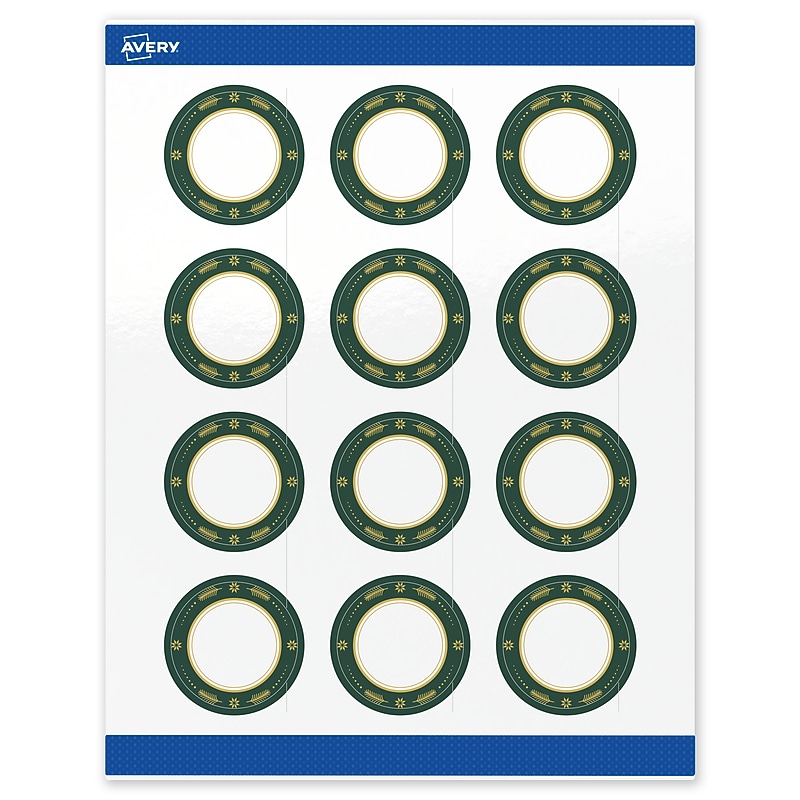 Avery Circle Multipurpose Labels, 2" Dia., White, 120/Pack (19479370394) image 1