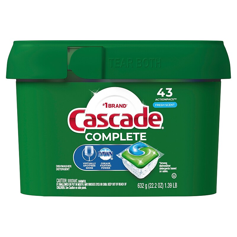 Cascade Complete ActionPacs Dishwasher Detergent Pacs, Fresh Scent, 43 Pacs (98208) image 1