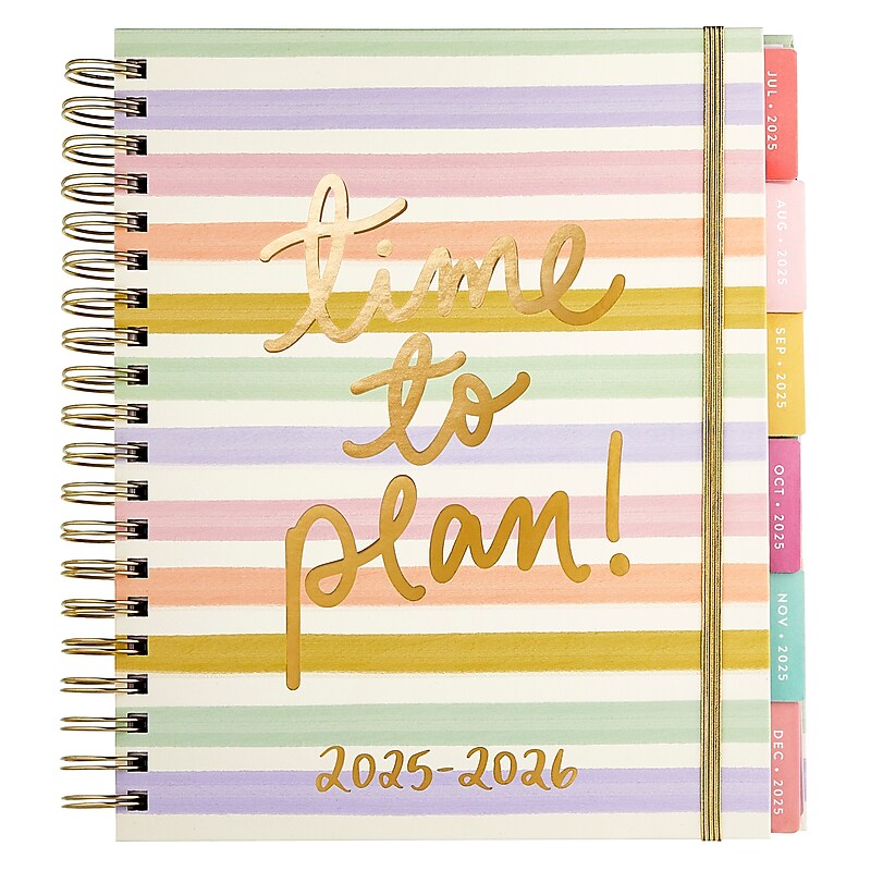 2025-2026 Eccolo Stripe 10.5" x 9" Academic Weekly Personal Organizer, Paperboard Cover, Multicolored (AY26-401E) image 1