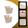 Azar Displays Large Wheat Lined Textured Plastic Storage Tote Bin with Handles, 2/Pack~#|#~303A6ECC-3322-4A4E-82DC05202558122B_sc7
