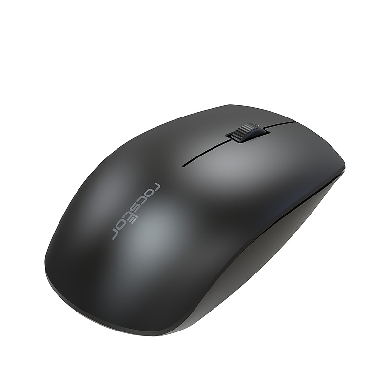 Rocstor WM12 Wireless Ergonomic Optical USB Mouse, Black (Y10P041-B1) image 1