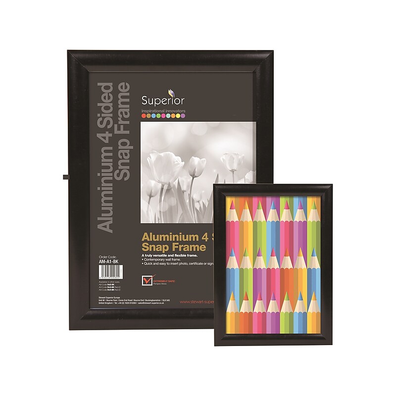 Seco 12" x 18" Aluminum Certificate Frame, Black (SN1218BLACK) image 1