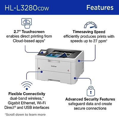Brother HL-L3280CDW Compact Refurbished Wireless Color Print Only Laser Printer, Best for Home Office Sansujyuku sansujyuku.com