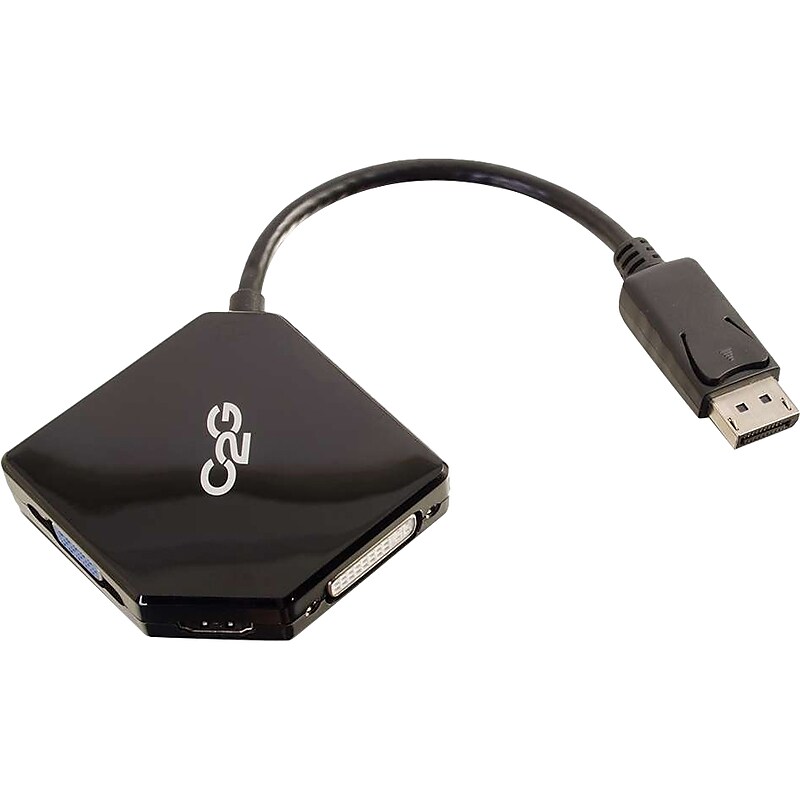 C2G Cables to Go DisplayPort to HDMI/VGA/DVI Video Adapter/Converter, Male to Female, Black (54340) image 1
