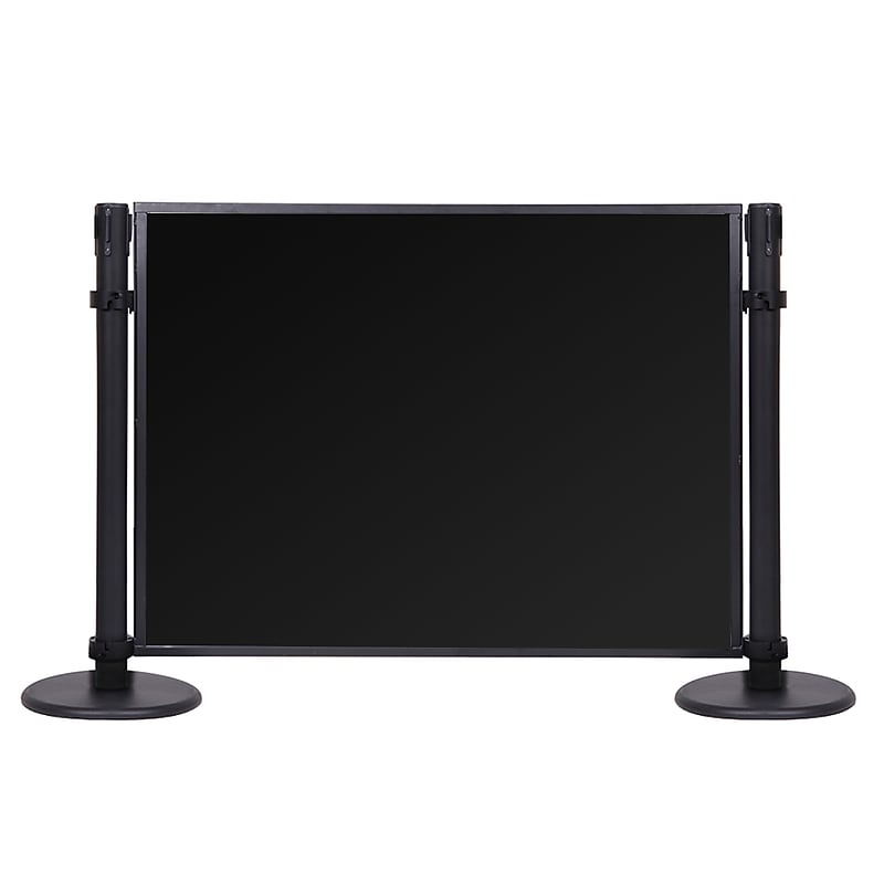 Queue Solutions 34" x 4' PVC Stanchion Post Panel Kit, Black (PNL4834B-BS-KIT) image 1