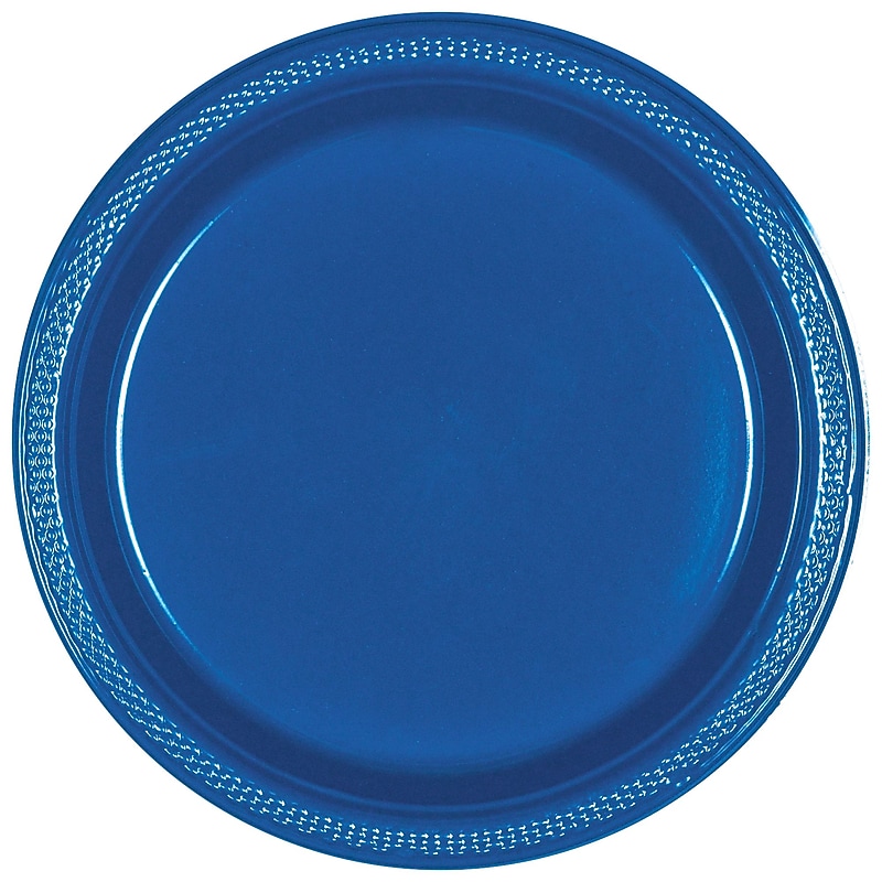 Party City 10.25" Plastic Plates, Royal Blue, 20 Plates/Pack (AM43015-105-ST) image 1