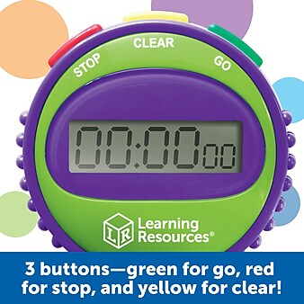 Learning Resources Simple 3 Button Stopwatch, Assorted Colors (LER0808)