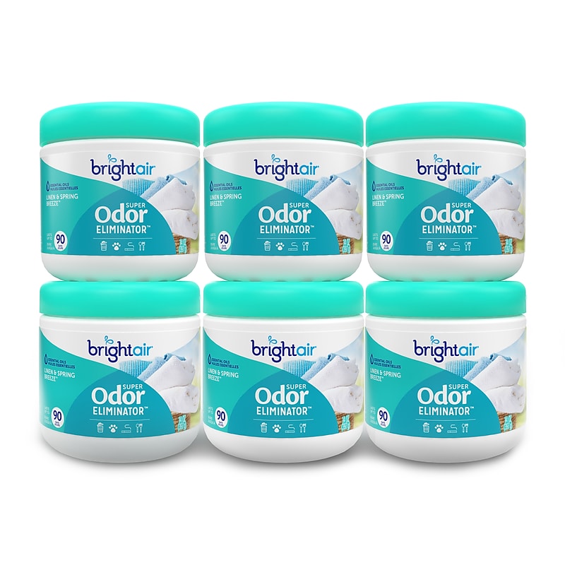 Bright Air Air Freshener Gel, Linen & Spring Breeze Scent, 14 oz., 6/Carton (901046CT) image 1