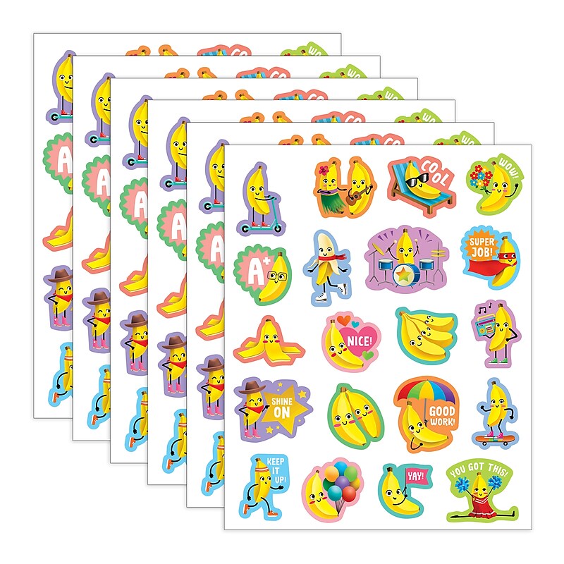 Teacher Created Resources Banana Smelly Stickers, Multicolored, 120/Pack, 6/Packs/Bundle (TCR9447-6) image 1