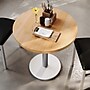 Flash Furniture Bennett 30" Round Wooden Commercial Indoor Table, Natural Top/Silver Base, (GSFRD30NTTR18S)~#|#~307578DC-52FF-4891-BEABBA8CB80425A0_sc7
