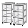 Iris 3-Drawer Storage Cart, Plastic, Elephant Gray, 2/Pack (500415)~#|#~308178A1-D730-4E6C-A03DD099D02C820B_sc7