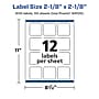Avery Laser/Inkjet Square Multipurpose Labels, 2.125"  x 2.125", Glossy White, 600/Box (94105)~#|#~3081B1A4-5E79-4599-A47FF19588D92E4B_sc7