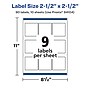Avery Laser/Inkjet Square Multipurpose Labels, 2-1/2" x 2-1/2", Clear, 90/Pack (94104)~#|#~3082CB32-2119-4732-B25259D69B73469A_sc7