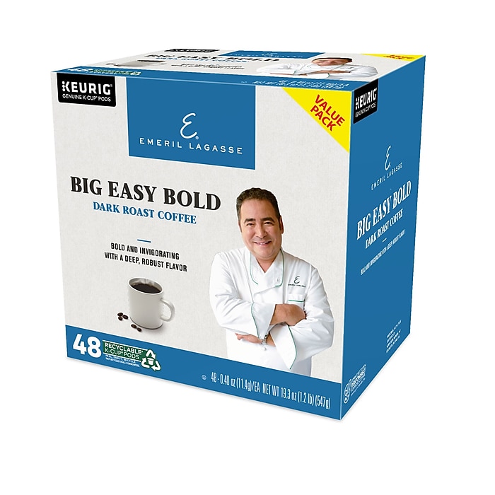 Emeril s Big Easy Bold Keurig K Cup Pods Dark Roast 48 Count 373309 Staples