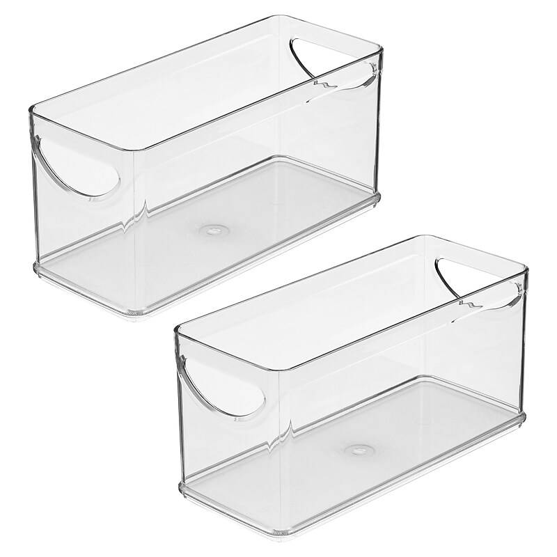 iDESIGN Small Stackable Plastic Storage Bin, Clear, 2/Pack (28034M2) image 1
