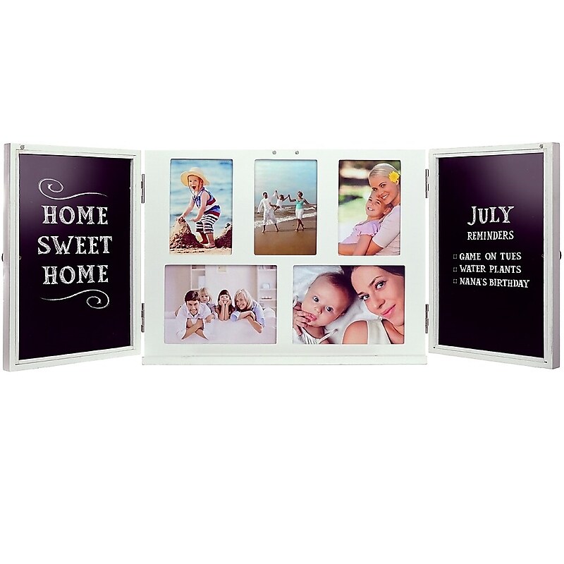 Excello Global Products Barndoor Picture Frame with Chalkboard, White (EGP-HD-0413A) image 1