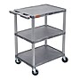 Luxor ENDURA 3-Shelf Utility Cart, Gray (HE34-G)~#|#~309B0F5A-E184-48D1-AE0F67C933BFB53A_sc7