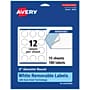 Avery Laser/Inkjet Round Multipurpose Labels, 2" Dia., White, 12 Labels/Sheet, 15 Sheets/Pack (94501-RMP15)~#|#~309E17A3-85B3-490E-98AF71334AA7087C_sc7