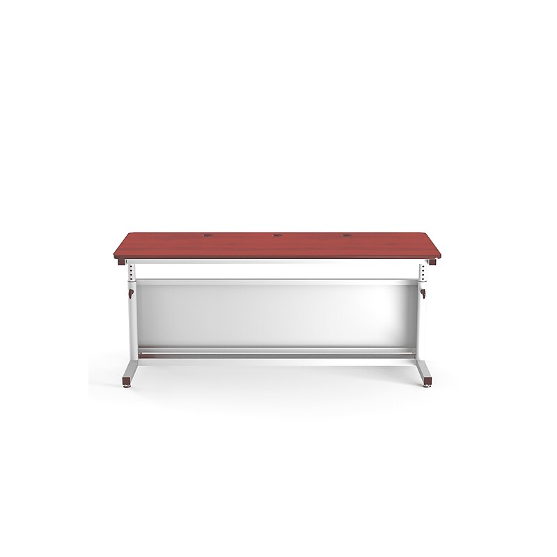 VersaDesk Deluxe 72"W Manual Adjustable Standing Computer Table, Cherry/White (CTL7230-WC) image 1