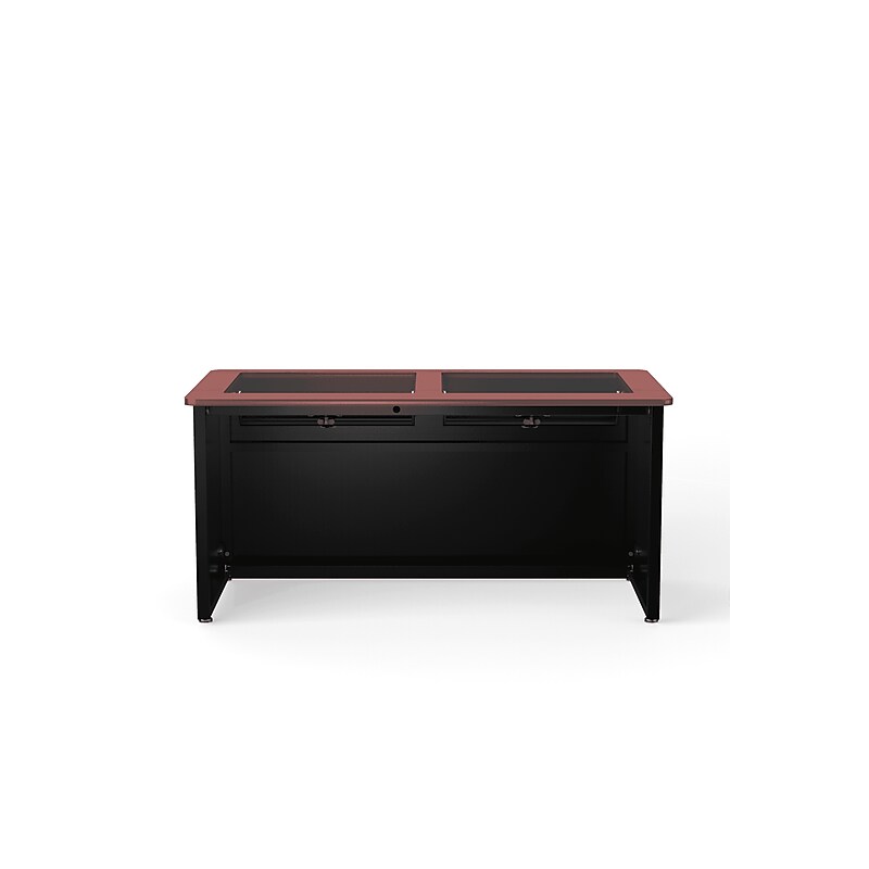 VersaDesk 60"W Downview Computer Desk, Cherry/Black (DV6030-BC) image 1