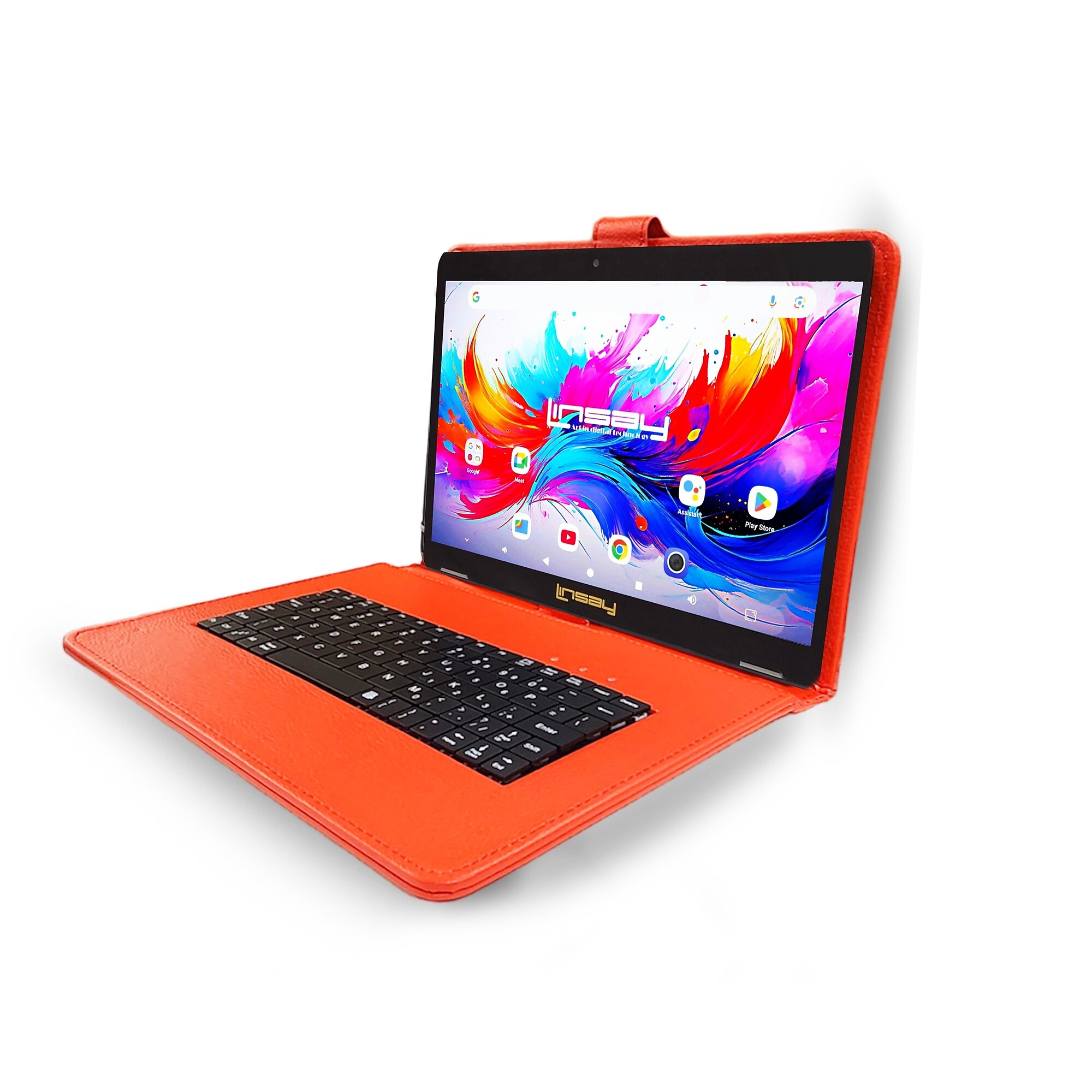 Linsay F10 Series 10.1″ Tablet, Wi-Fi, Octa Core, 256GB eMMC, Android 15, with Red Keyboard Case (F10XIPSREDSPLUS) Sansujyuku sansujyuku.com