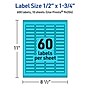 Avery Laser/Inkjet Multipurpose Rectangle Labels, 0.5" x 1.75", Bright Blue, 600/Pack (94204)~#|#~30C008C7-8B80-485B-B411366341CB8FBC_sc7