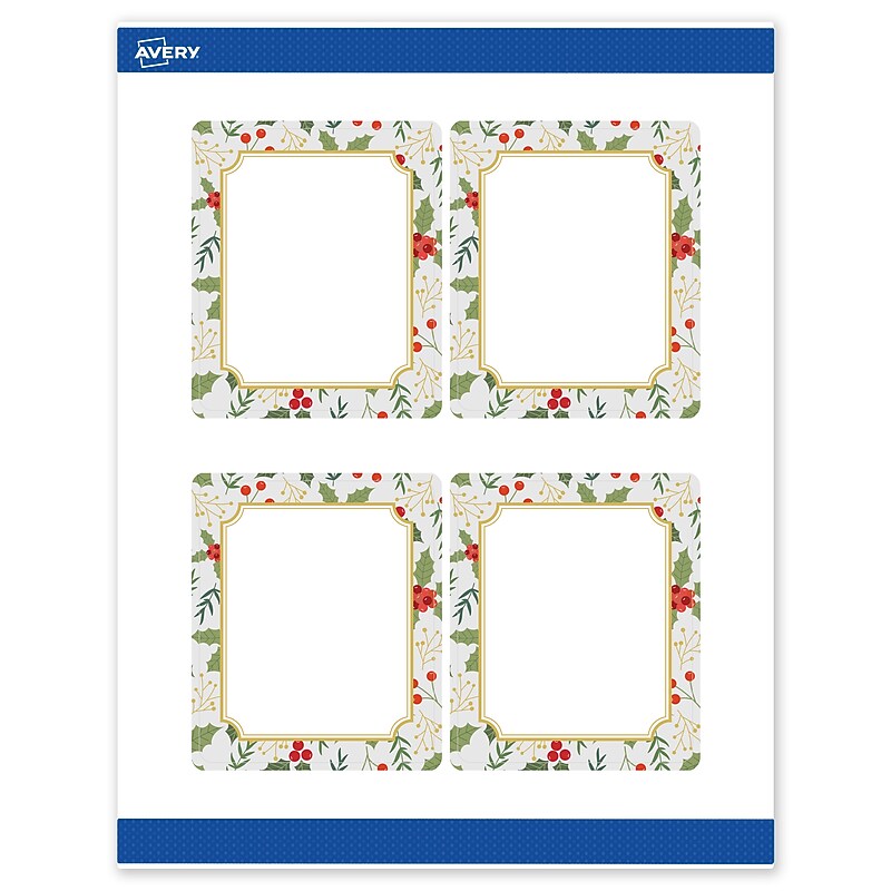 Avery Rectangle Multipurpose Labels, 4" x 3-1/3", White, 40/Pack (19479370450) image 1