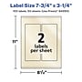 Avery Pearlized Ivory Rectangle Multipurpose Labels, 7.75" x 3.25", Ivory, 100/Box (94260)~#|#~30C93ACB-46BB-4967-AF11533F3DBC3E34_sc7