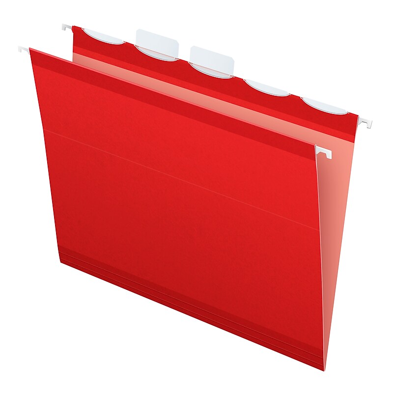 Pendaflex Ready-Tab Reinforced Hanging File Folder, 5-Tab, Letter Size, Red, 25/Box (42623) image 1