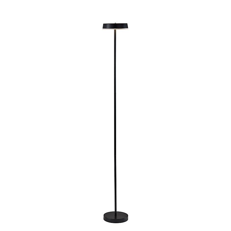 Adesso Mira 55" Black Cordless LED Floor Lamp with Disc-Shaped Shade (2612-01) image 1