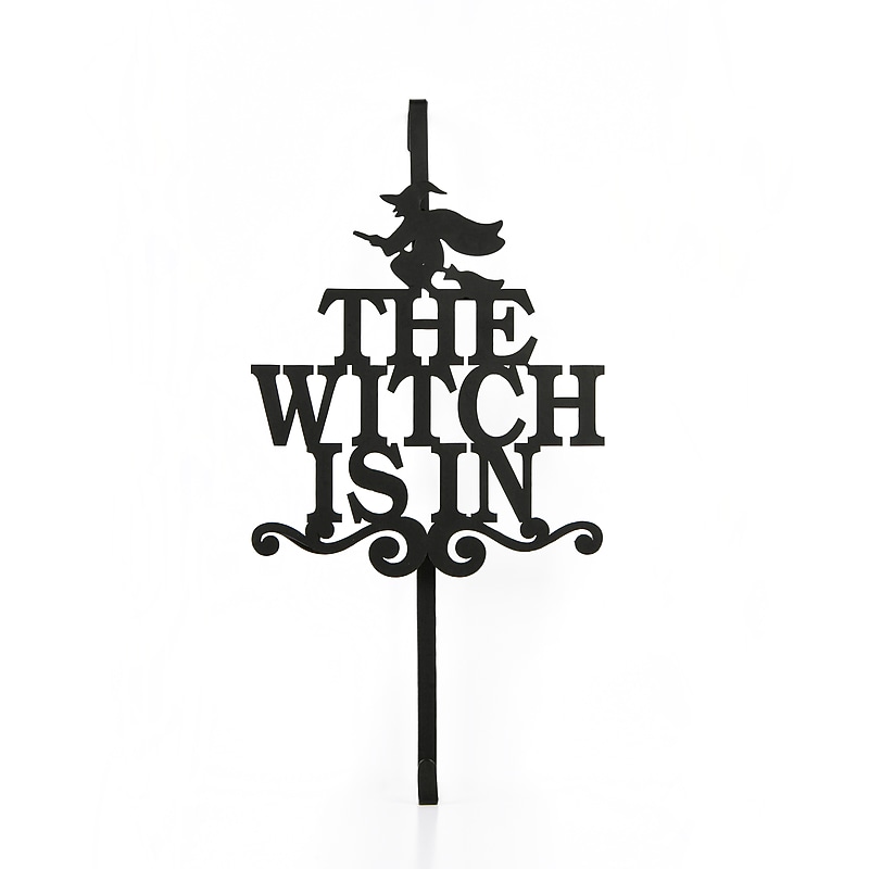 National Tree Company 18" Halloween “The Witch Is In" Wreath Hanger (CI58-22257-1) image 1