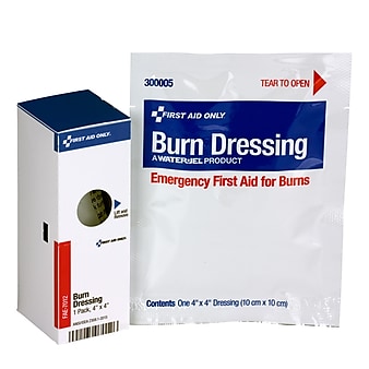 First Aid Only Burn Dressing, 4" x  4", 1/Box (FAE-7012)