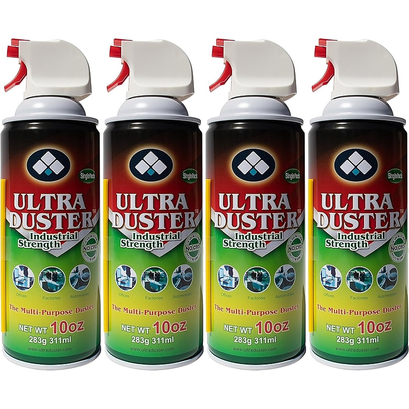 Ultra Duster Industrial Strength Compressed Air Duster Cleaner 10 oz., 4/Pack image 1
