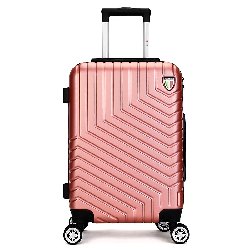 TUCCI SPETTACOLO 20" Hardside Carry-On Suitcase, 4-Wheeled Spinner, TSA Checkpoint Friendly, Rose Gold (T0722-20in-RGD) image 1