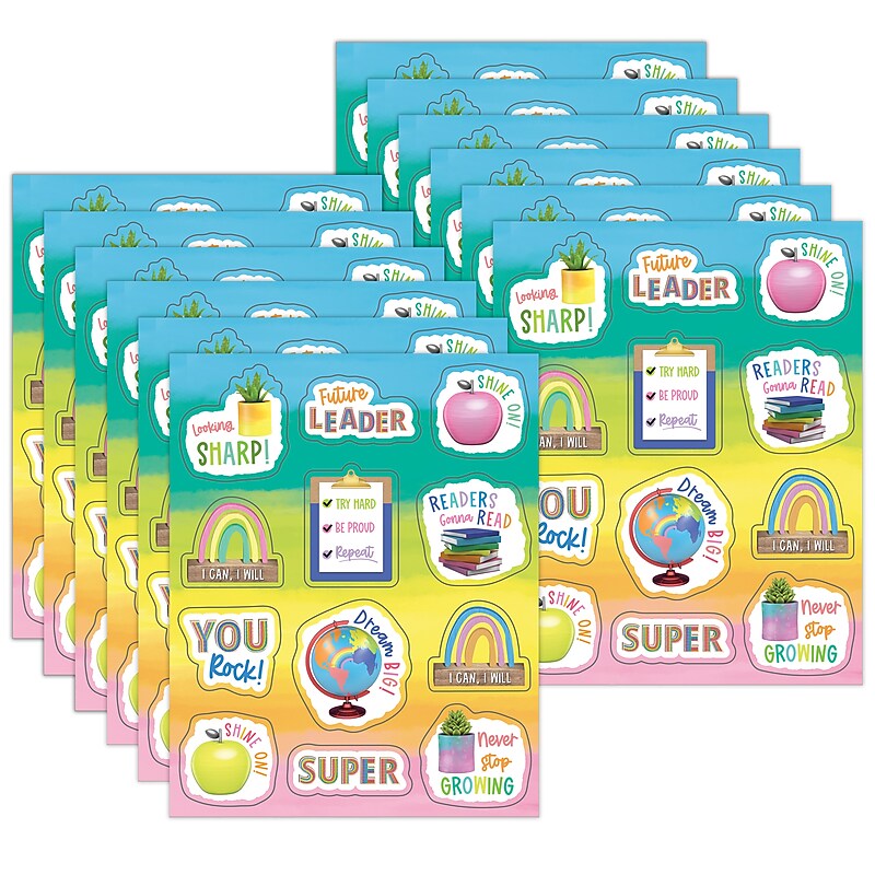Happily Ever Elementary Creatively Inspired Motivators Shape Stickers, Multicolored, 72/Pack, 12 Packs/Bundle (CD-168328-12) image 1