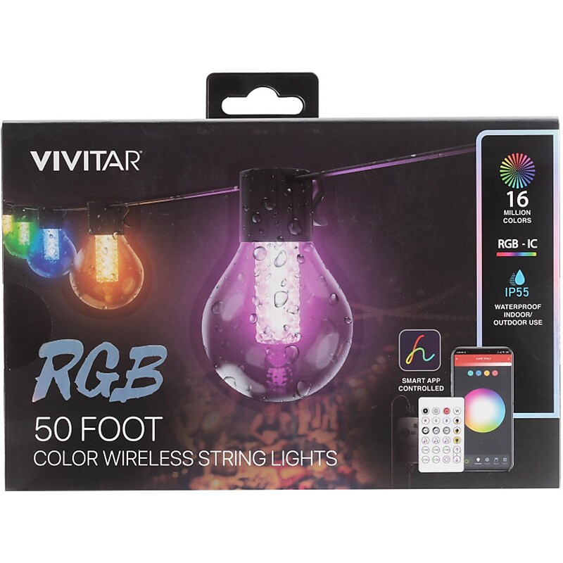 Vivitar Smart RGB Wireless String Light, Multicolor (LBX200-NOC) image 1